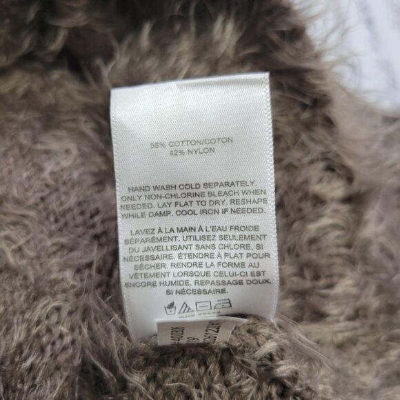 Express Women's XS Loose Fit Light Brown Soft Fur Cowl Neck Cozy Warm Sweater - Picture 8 of 8